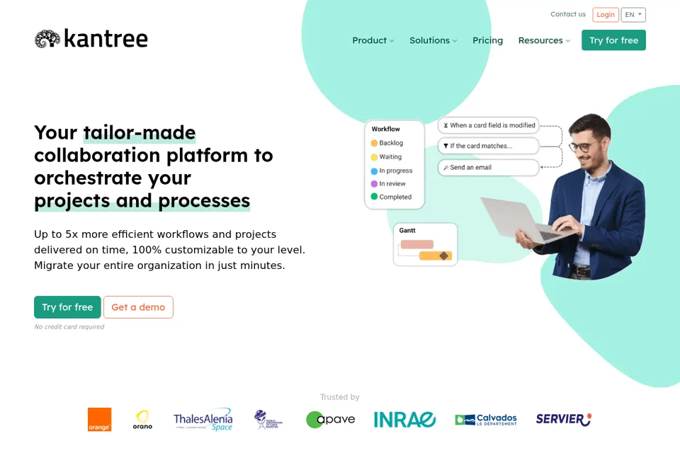 Aperçu de la landing page