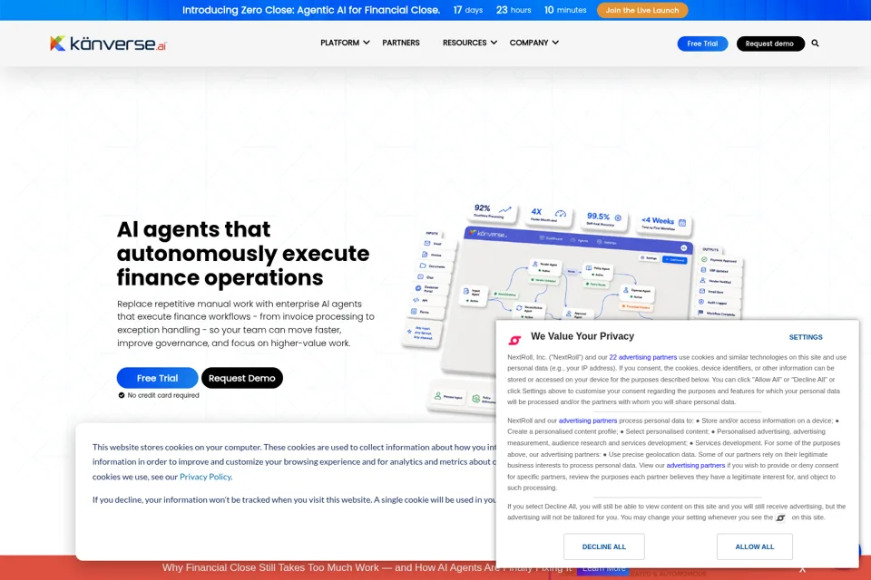 Aperçu de la landing page