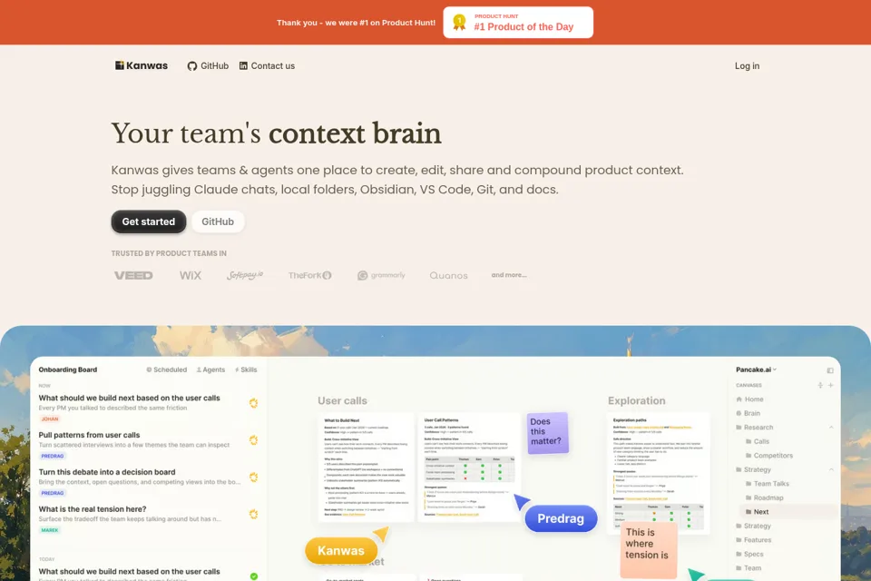 Aperçu de la landing page