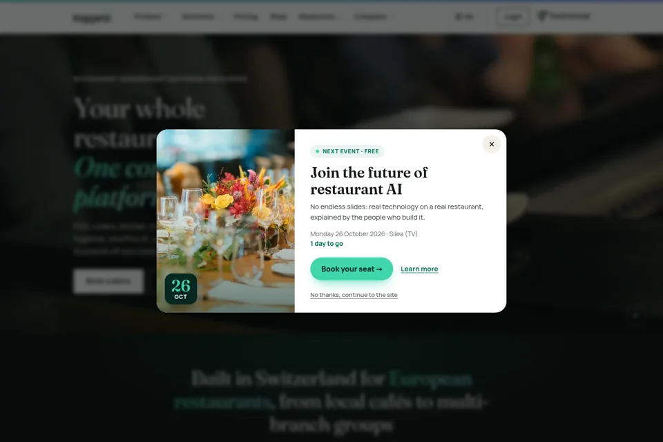Aperçu de la landing page