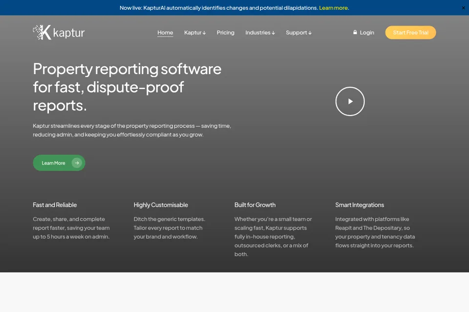 Aperçu de la landing page