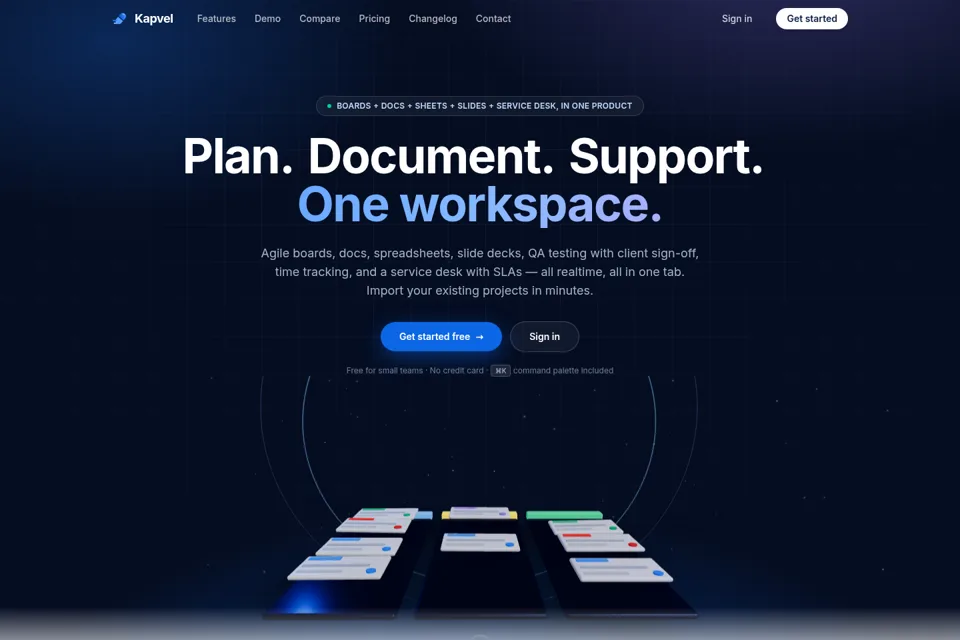 Aperçu de la landing page