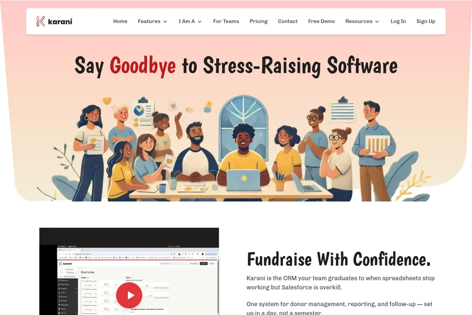 Aperçu de la landing page