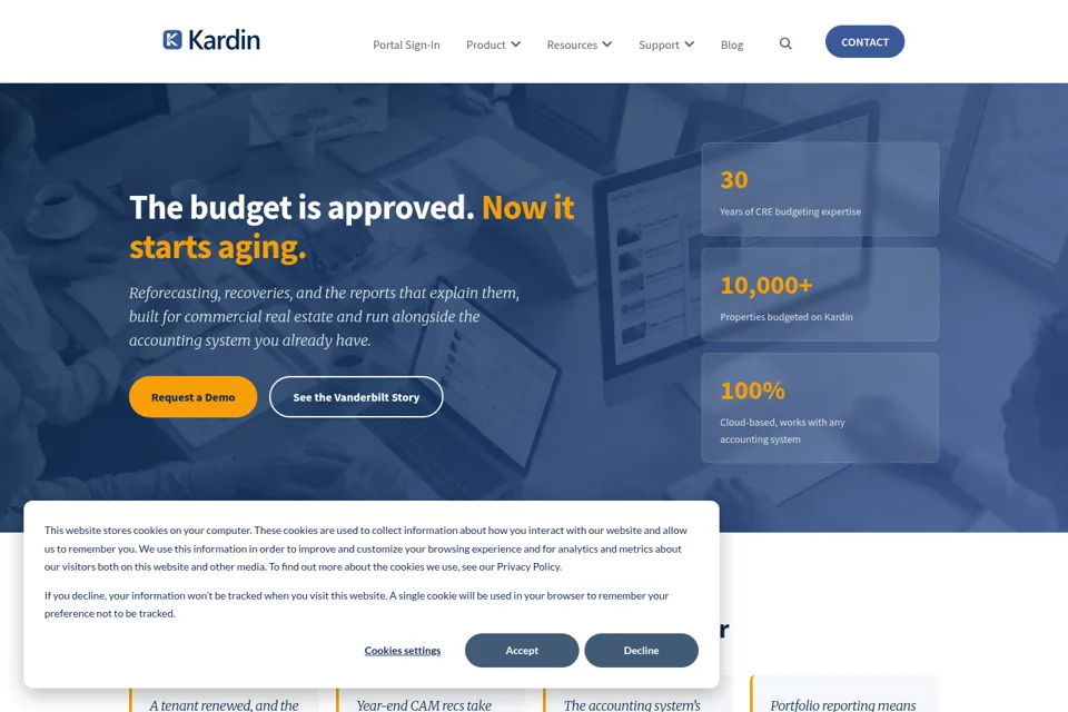Aperçu de la landing page