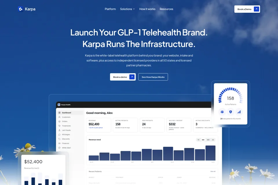 Aperçu de la landing page