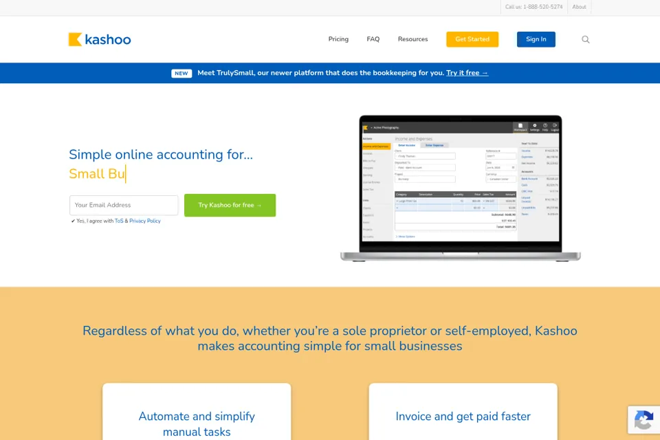Aperçu de la landing page