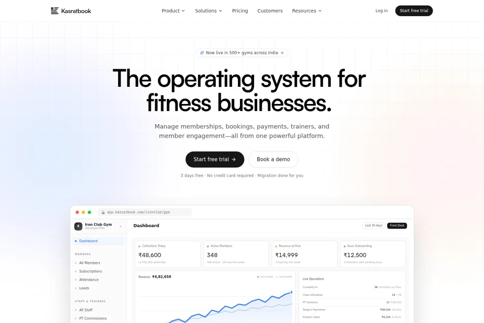 Aperçu de la landing page