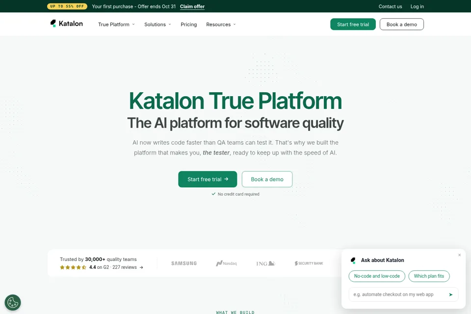 Aperçu de la landing page