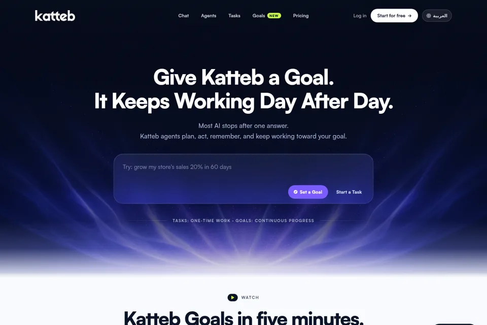 Aperçu de la landing page