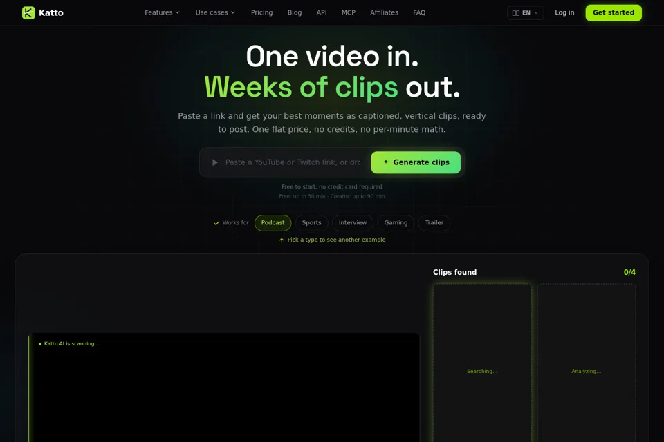 Aperçu de la landing page