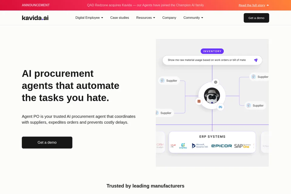 Aperçu de la landing page