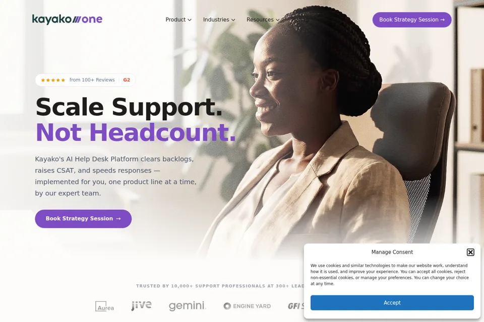 Aperçu de la landing page