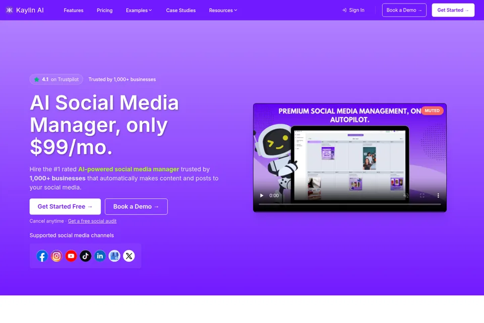 Aperçu de la landing page