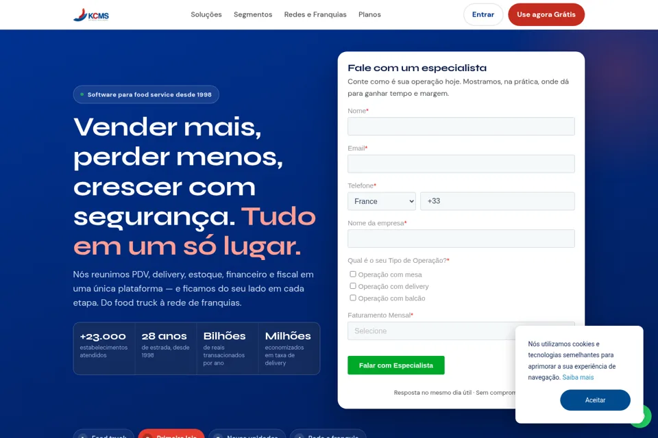 Aperçu de la landing page