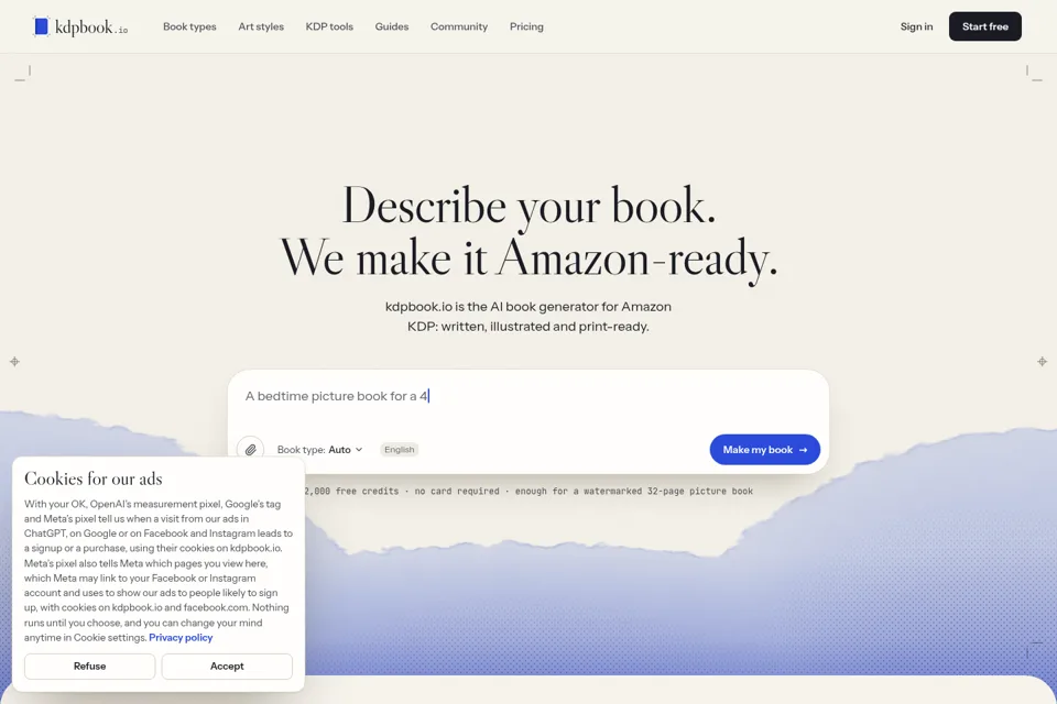 Aperçu de la landing page