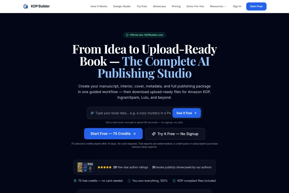 Landing page preview
