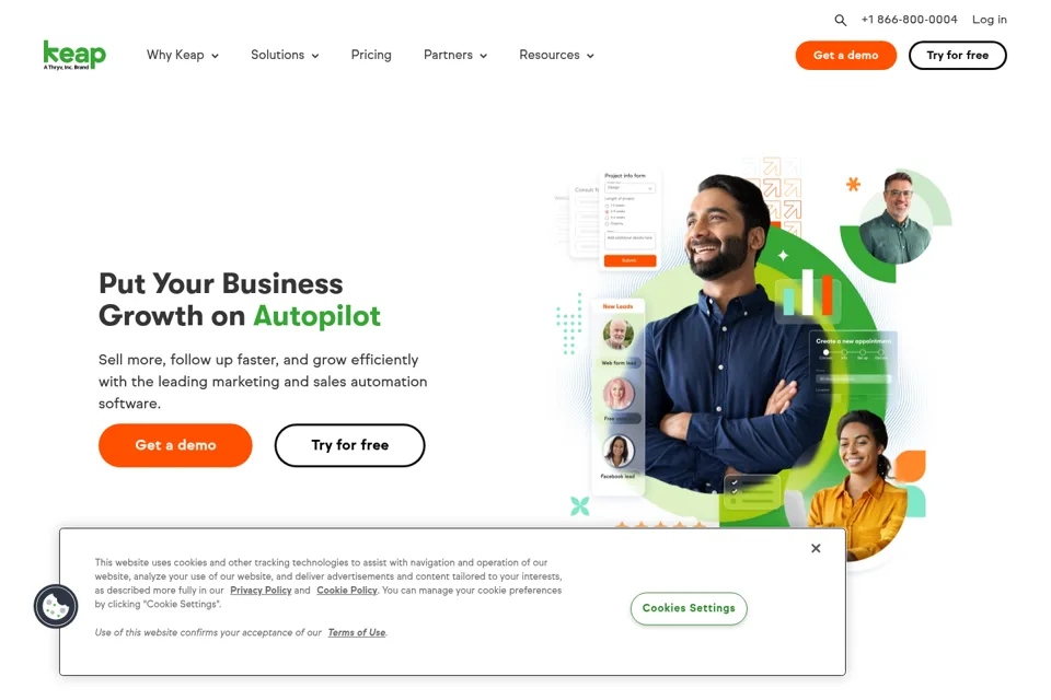 Aperçu de la landing page