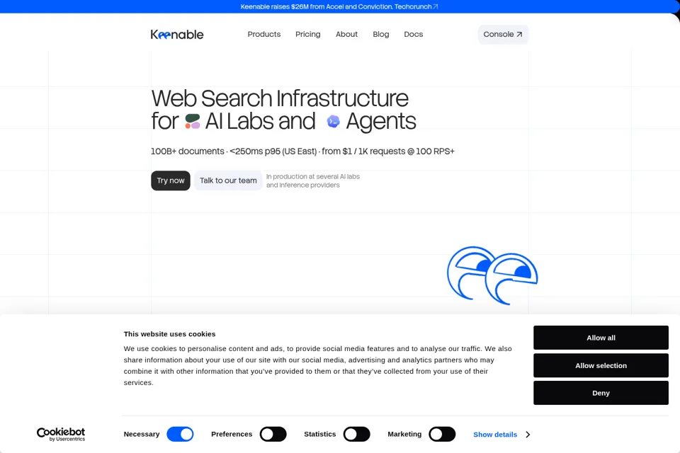 Aperçu de la landing page