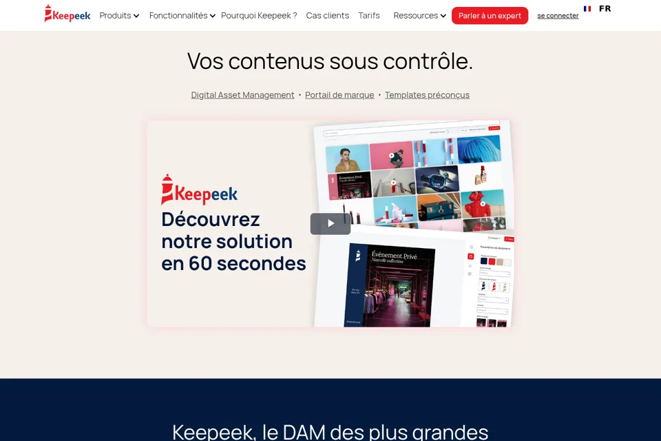 Aperçu de la landing page