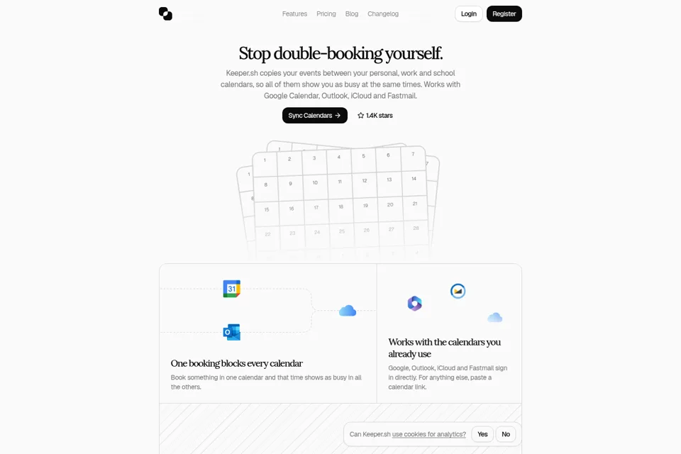 Aperçu de la landing page
