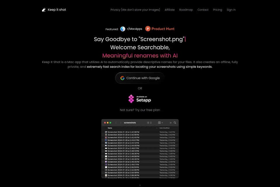 Aperçu de la landing page