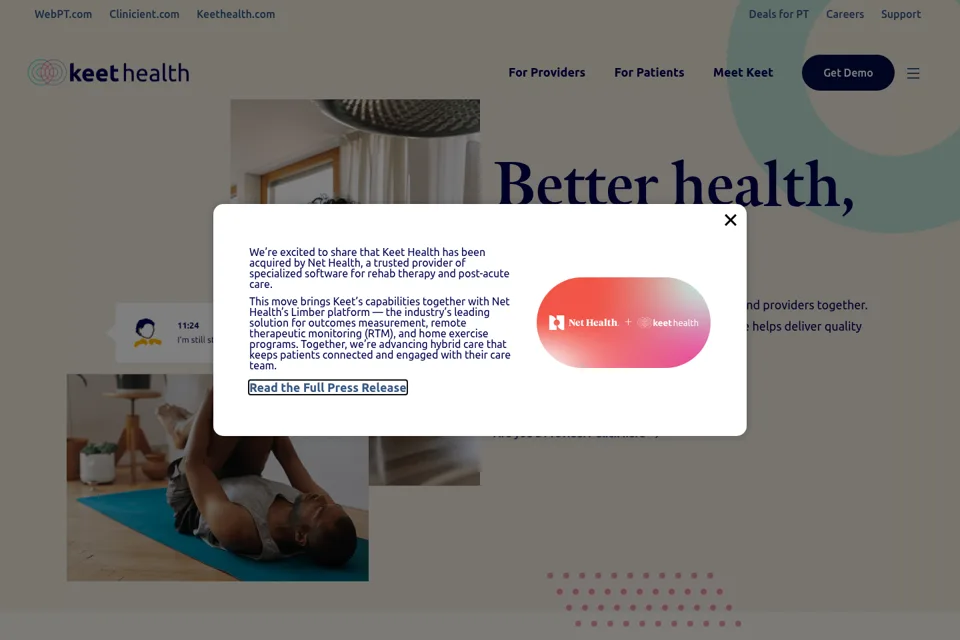 Aperçu de la landing page