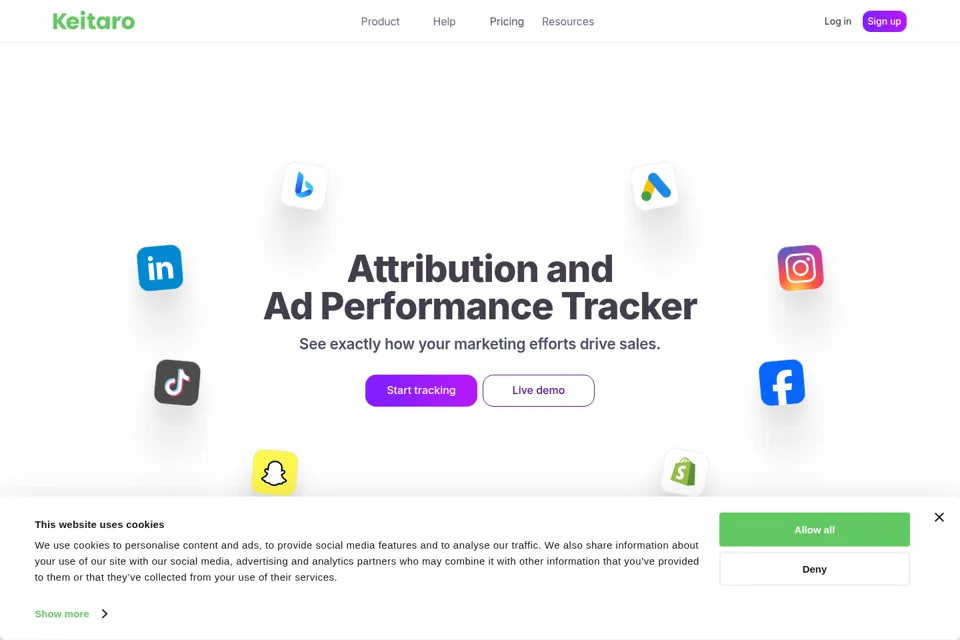 Aperçu de la landing page