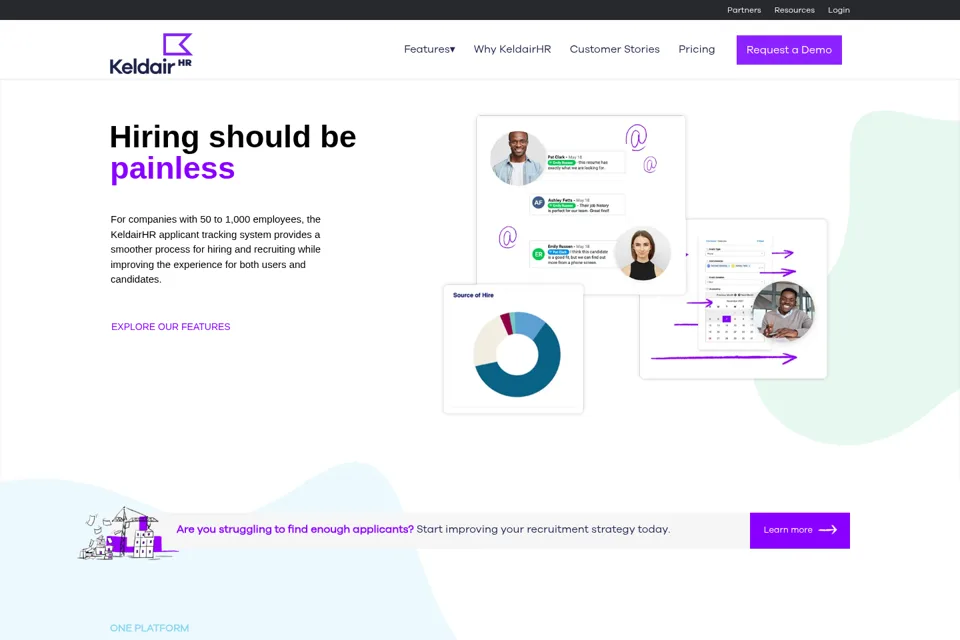 Aperçu de la landing page