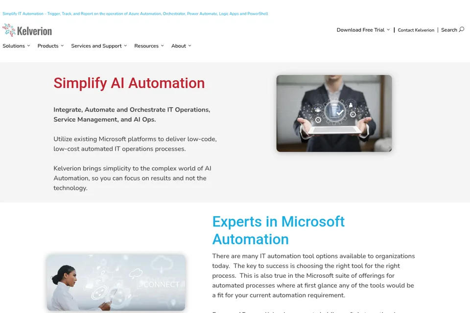 Aperçu de la landing page