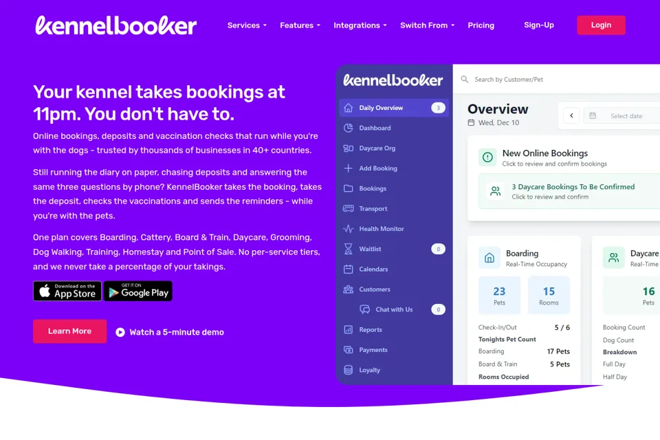 Aperçu de la landing page