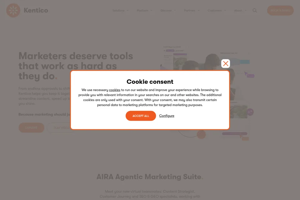 Aperçu de la landing page