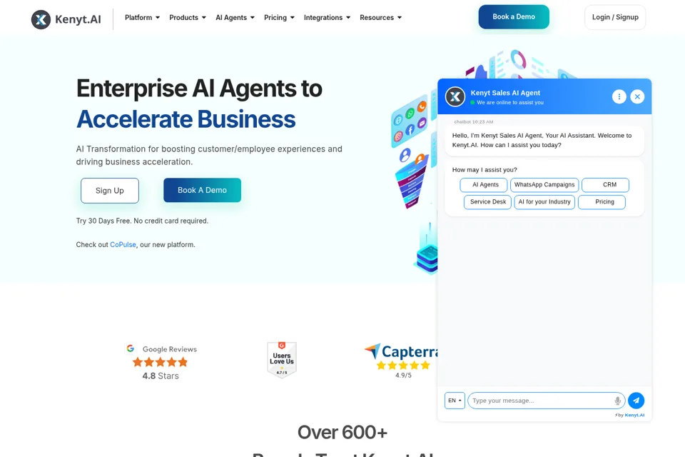 Aperçu de la landing page