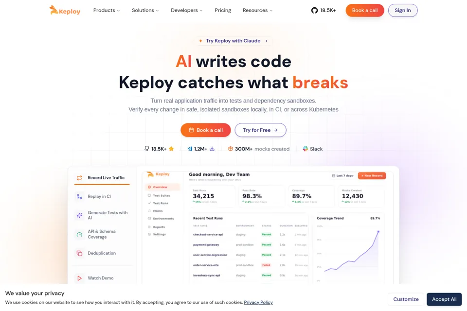 Landing page preview