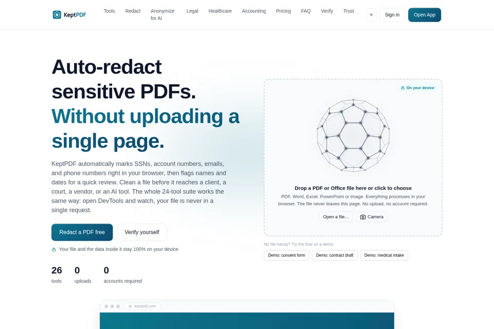 Landing page preview