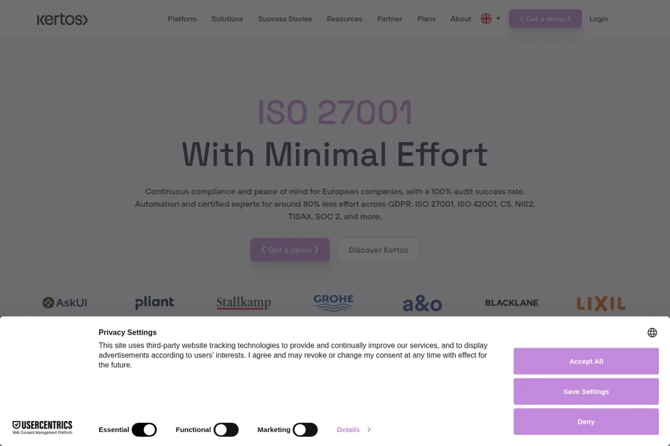 Aperçu de la landing page