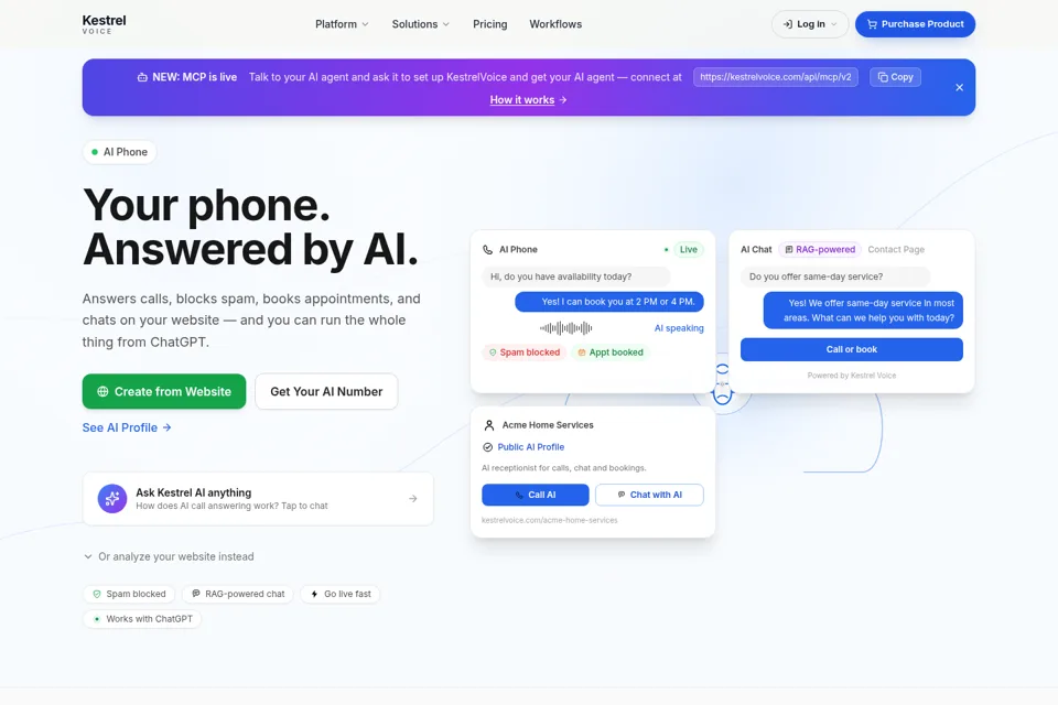 Aperçu de la landing page
