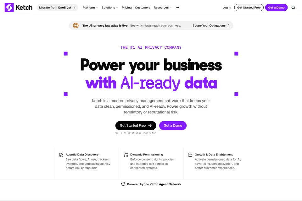 Aperçu de la landing page
