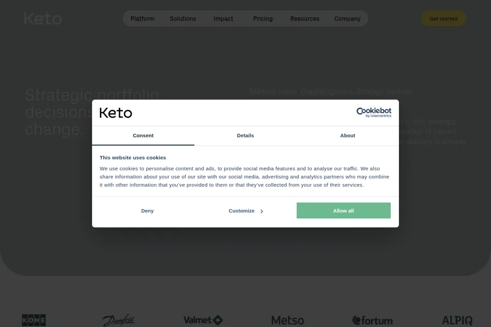 Aperçu de la landing page