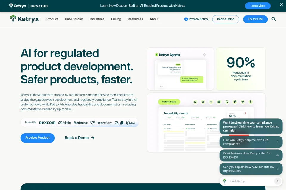 Aperçu de la landing page