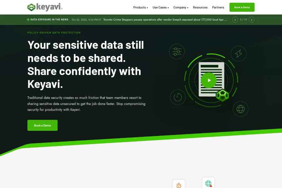 Aperçu de la landing page