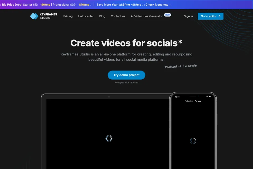Aperçu de la landing page