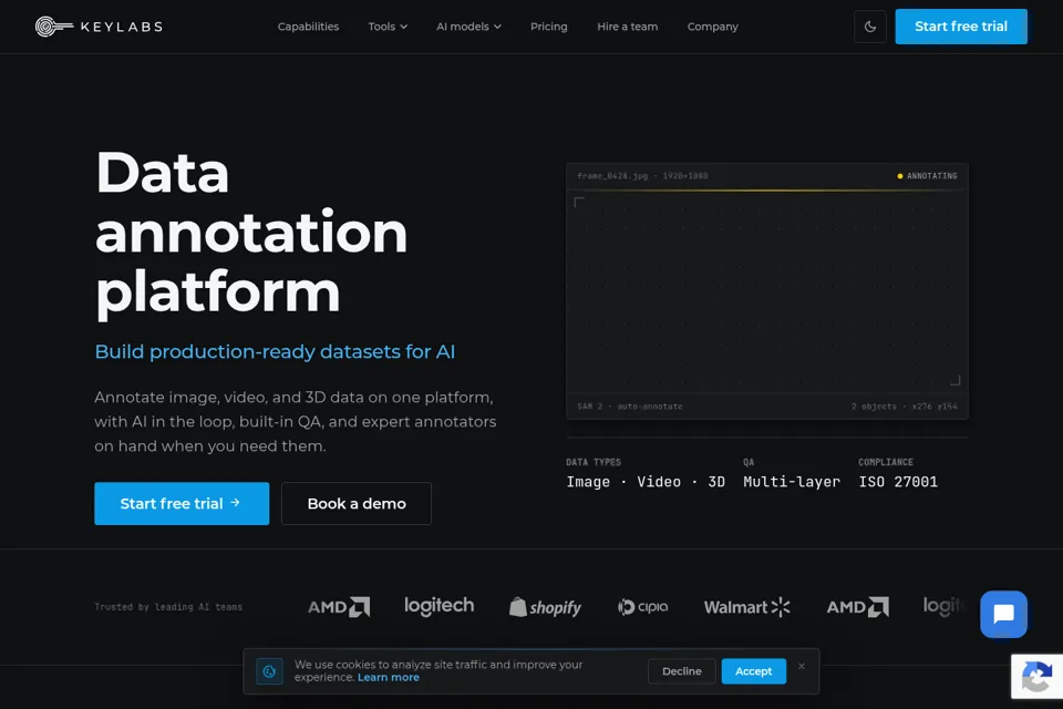 Aperçu de la landing page