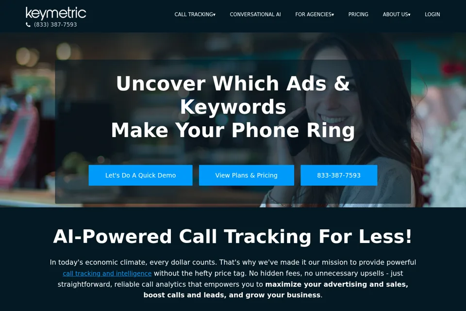 Aperçu de la landing page