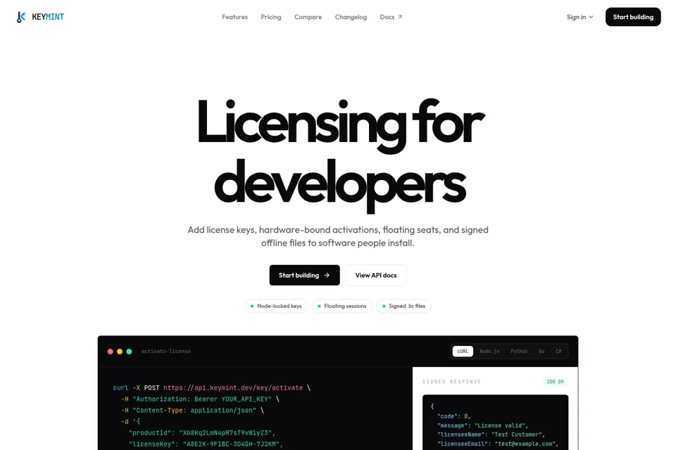 Landing page preview