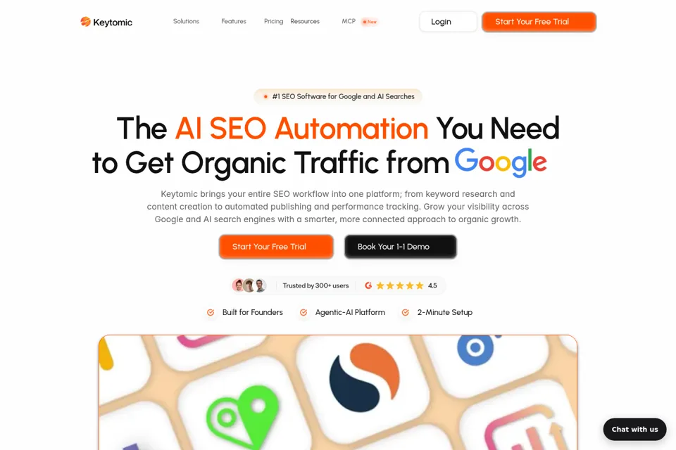 Aperçu de la landing page
