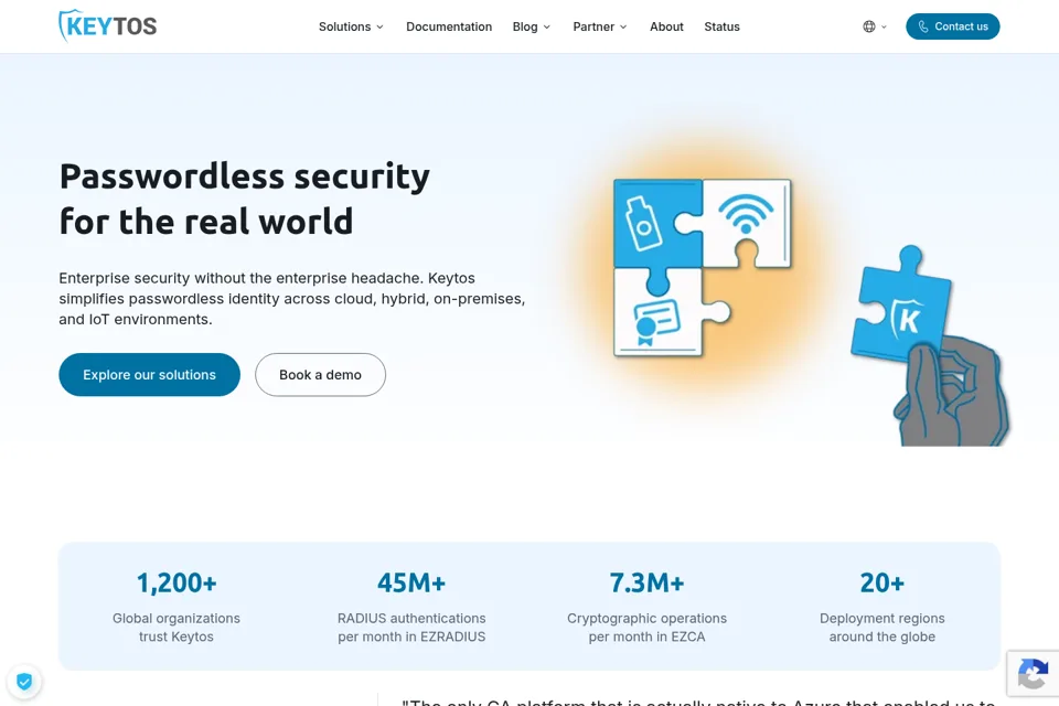 Aperçu de la landing page