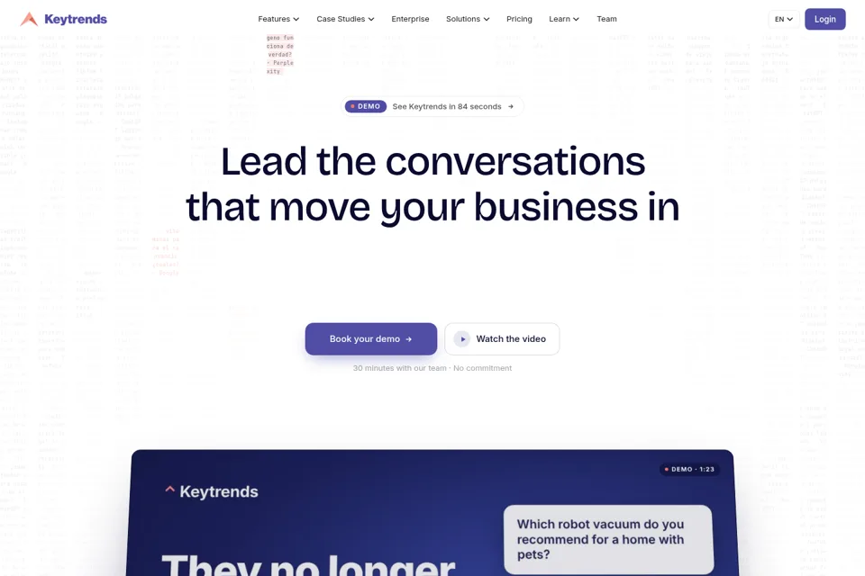 Aperçu de la landing page