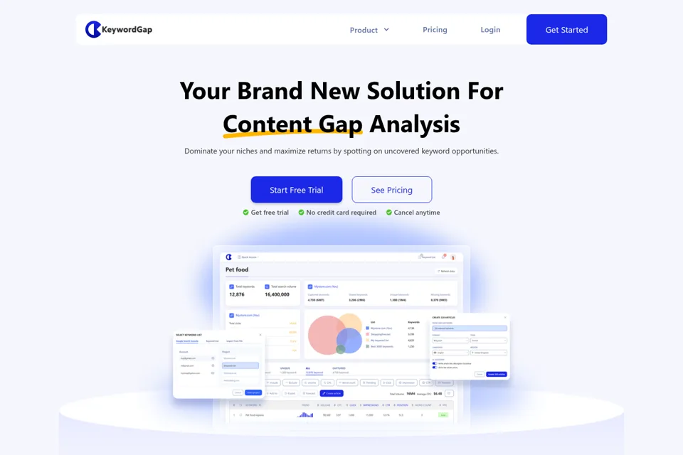 Aperçu de la landing page