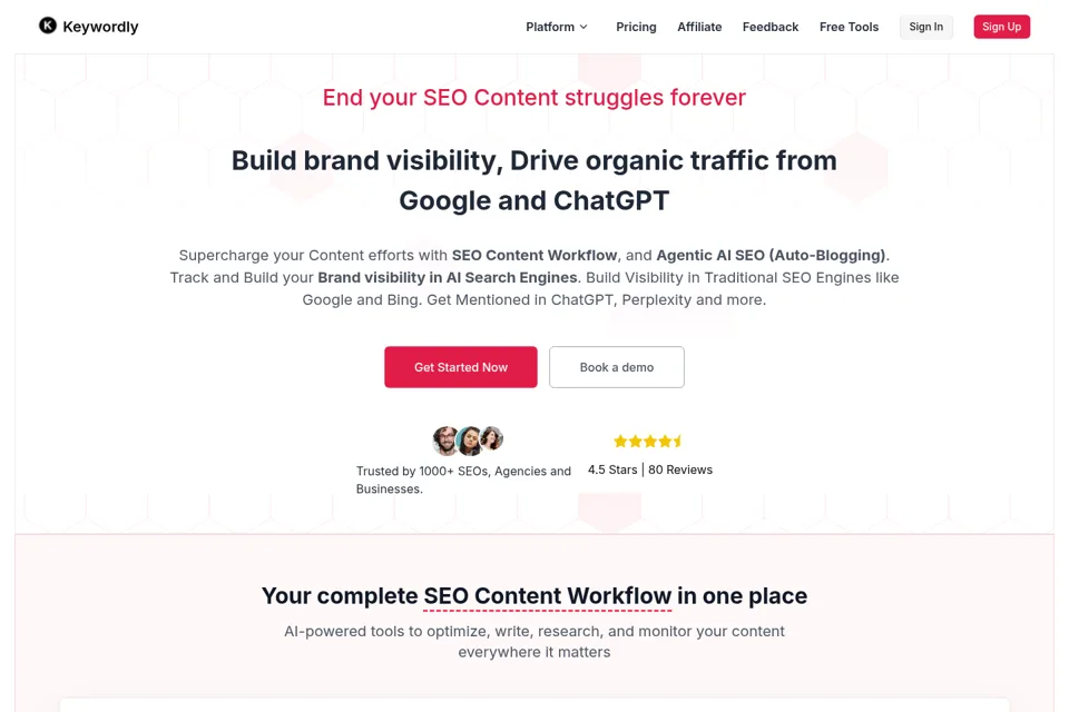 Landing page preview
