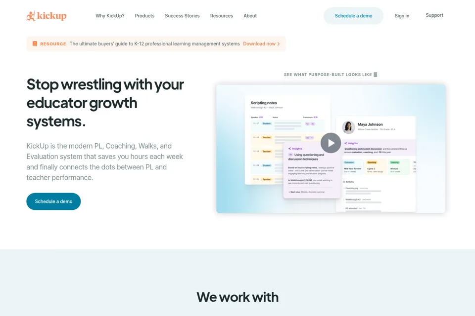 Aperçu de la landing page